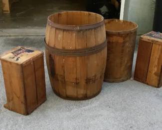 Wooden Crates and Barrels