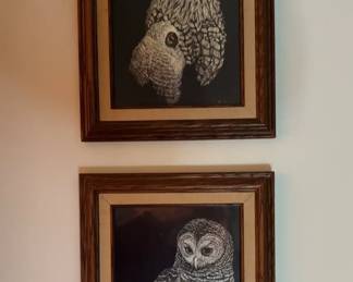 Mother And Baby Owl Set Of 2 Signed By Marjorie Brice