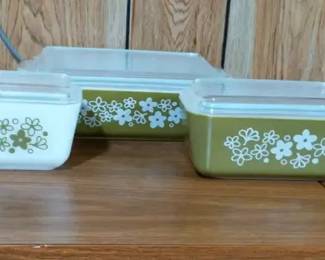 Vintage Pyrex 3Piece Refrigerator Set Spring BlossomCrazy Daisy