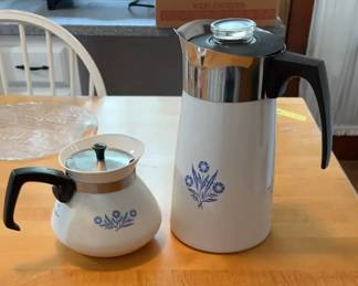 Corning Ware Blue Cornflower Percolator And Pot