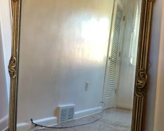 Vintage Gold Colored Carved Wood Mirror