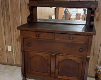 Antique Wooden Buffet Or Sideboard