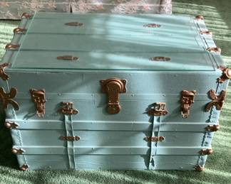 Painted Trunk acting as Coffee Table