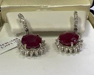 ruby and diamond earrings