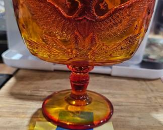 VINTAGE AMERICAN EAGLE AMBERINA DISH