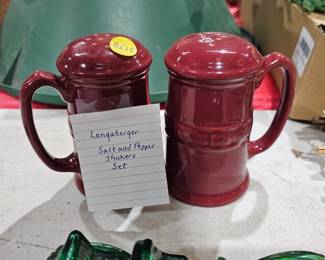 LONGABERGER SALT AND PEPPER SHAKERS