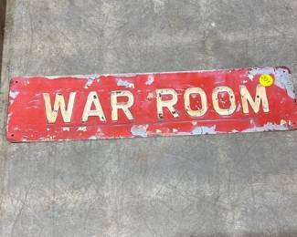 war room metal sign