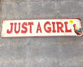 chicken metal sign