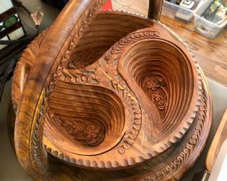 Unique carved folding basket