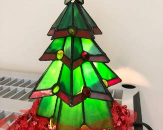 Stained glass tree lamp