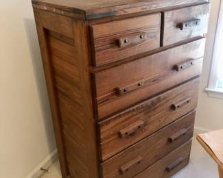 Cargo style solid wood chest of drawers