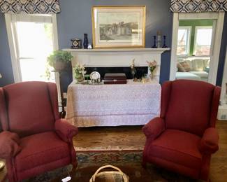 Pair of red recliners