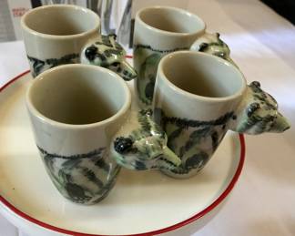 Ceramic bear shot glasses