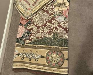 Vintage Flanders Beligum tapestry full/queen size coverlet with 2 standard shams