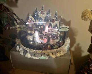 Christmas train figurine with fiber optics