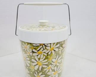 	1970s Floral Ice Bucket With Handle