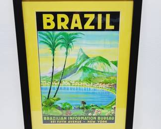 Brazil Travel Poster Print in Frame