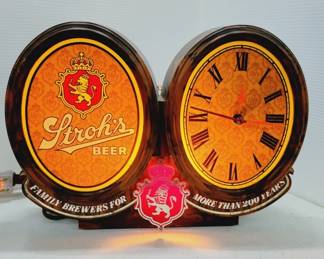 	Strohs Beer Double Barrel Clock
