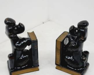 	Black Ceramic Poodle Bookends