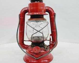 	Dietz Red Lantern With Clear Globe