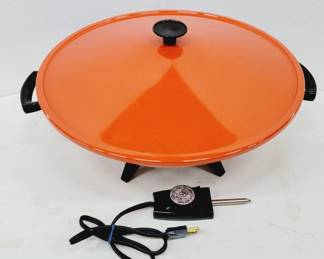 	Orange Electric Skillet/Griddle with Thermostat