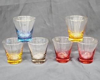 	Set Of Colored Glass Tumblers