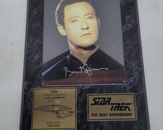 	Star Trek Data Autographed Plaque
