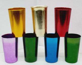 	Set Of Colorful Aluminum Tumblers