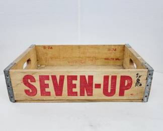 7-Up Wooden Soda Crate Dated 1974