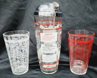 	Cocktail Recipe Glass Set