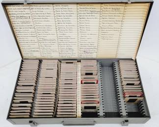 Metal Case Of Mounted 35mm Slides