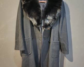 FUR COLLAR WOOL COAT