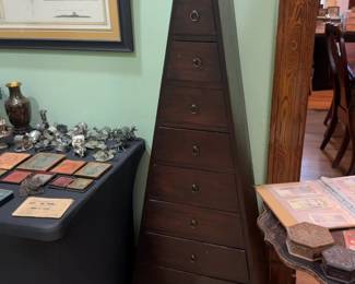 $175 Pyramid shaped chest of drawers 69 x 24 x 9