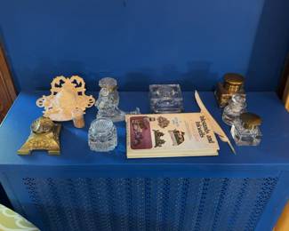 $40 Antique crystal and metal inkwells includes 6 cannot guarantee exact items two already purchased