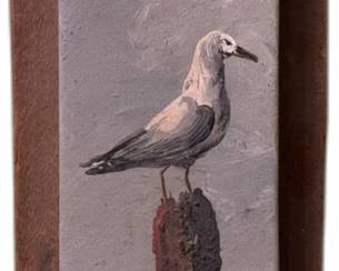 $25 Seagull Painting on Wood 6 x 20