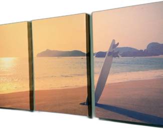 $25 Beach Sunset Canvas Art prints 24 x 48 three pieces included