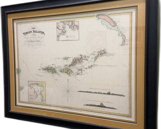 $50 Virgin Islands Map 27 x 35
