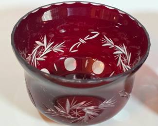 Bohemian cut glass bowls