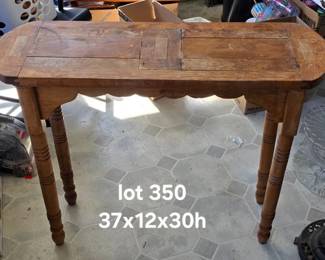 Primitive turn leg thick wood wall table