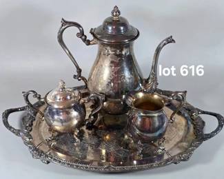 Silverplate tea set