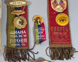 Fraternal organizations ribbons and pins