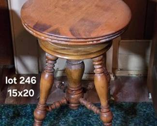 Swivel piano stool with ball and claw feet