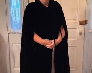Black velvet cape by The May Company