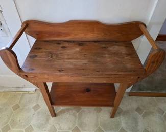 Antique pine wood washstand