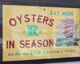 Framed H. K. Billups & Son oyster can label