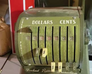 Vintage check writer stamping machine