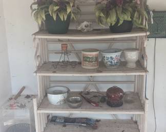 Rattan plant stand