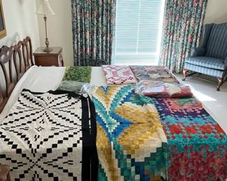 Various quilt tops.