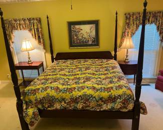 Rice carved high poster king size bed with new mattresses!
