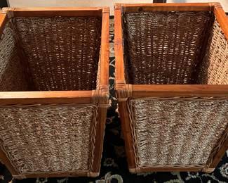 Wicker Trashcans